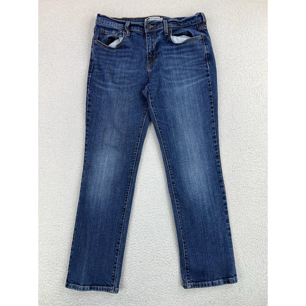 Levis 505 Straight Leg Jeans Womens 10S Blue Medium Wash Mid Rise Stretch Denim